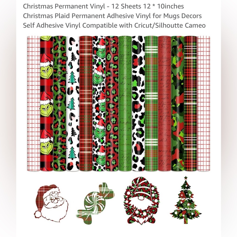 Christmas Themed Adhesive Vinyl Sheets